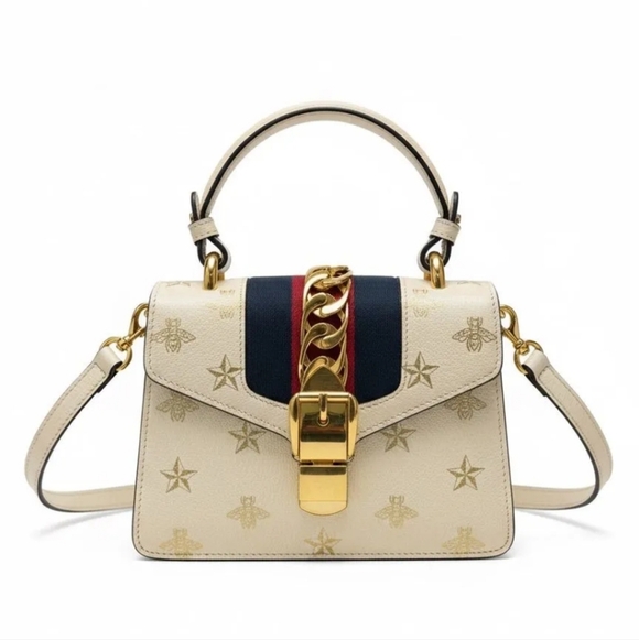 Gucci Handbags - Gucci Sylvie Bee Star MiniTop Handle Bag